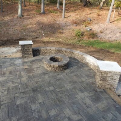 Residential Firepit & stone Bench