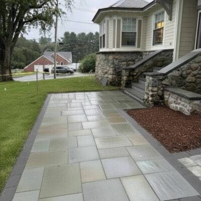 Residential Front Walkway and slate railing covers